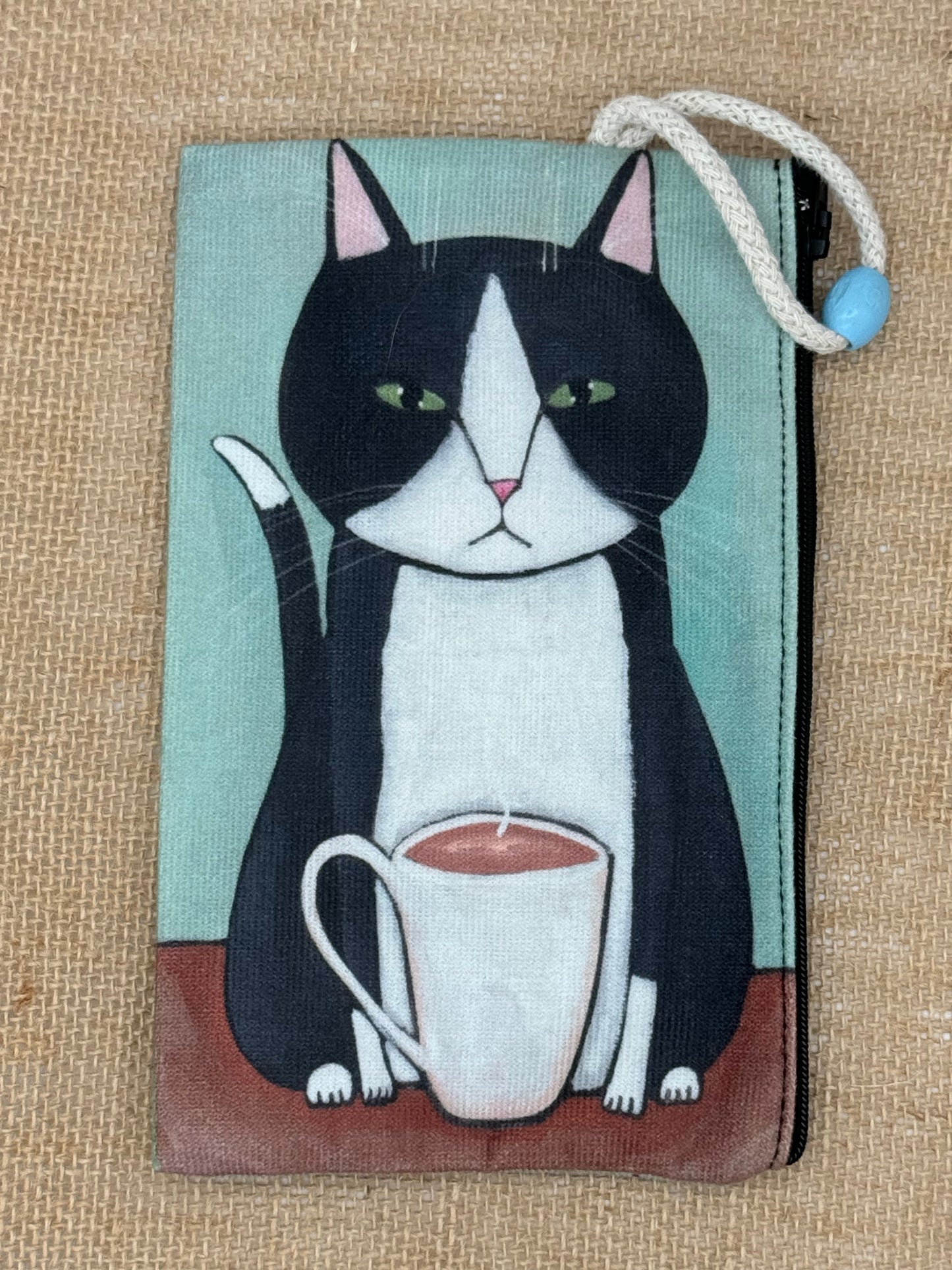 Cat with Cup of Coffee | Accessory Bag