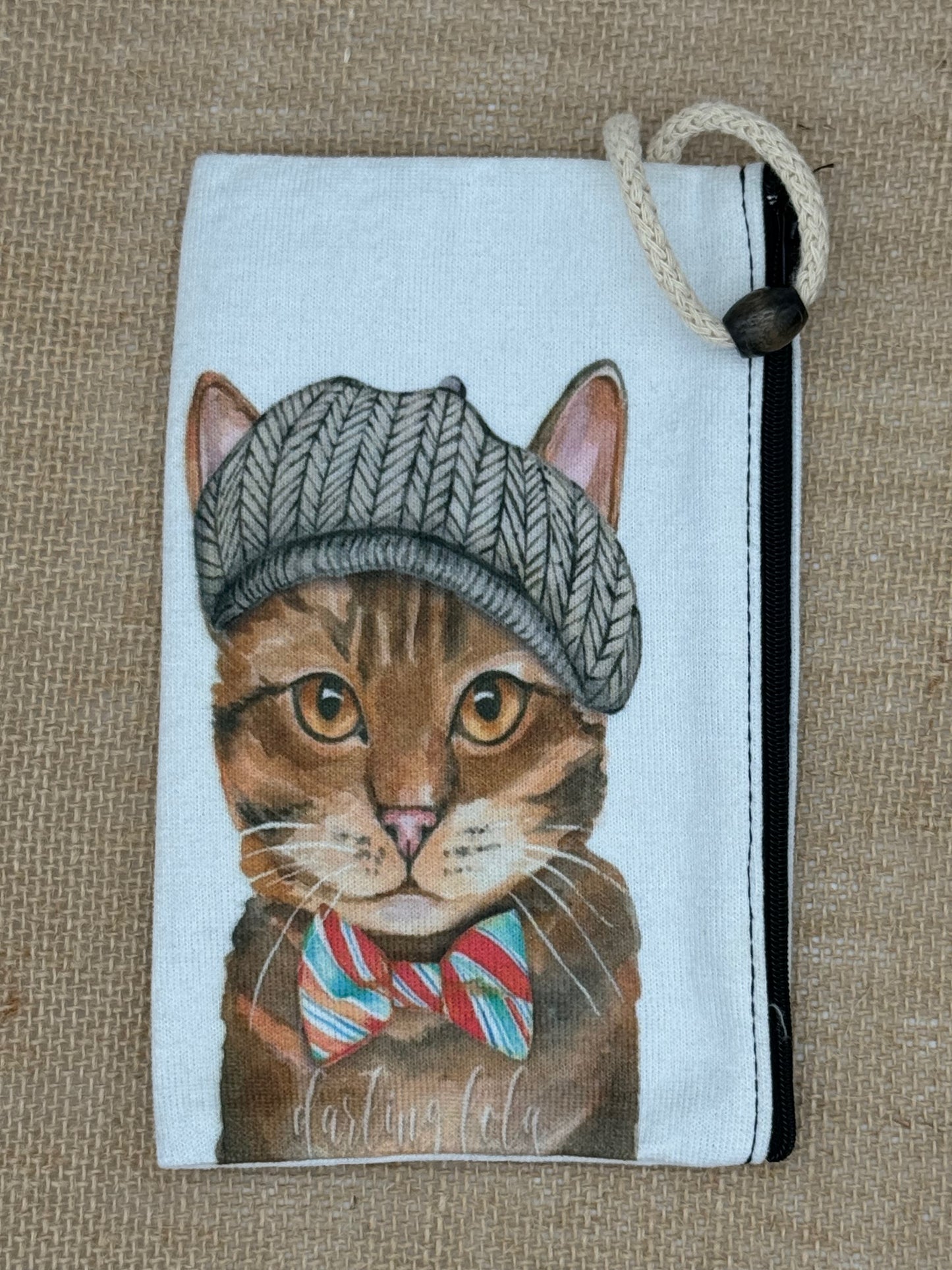 Cat in Cap & Bowtie | Accessory Bag