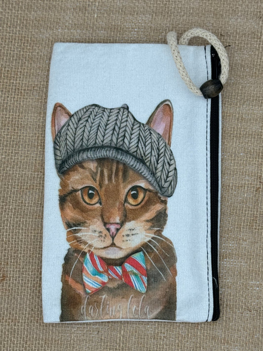 Cat in Cap & Bowtie | Accessory Bag