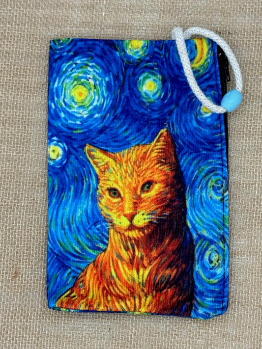 Orange Cat Starry Night | Accessory Bag