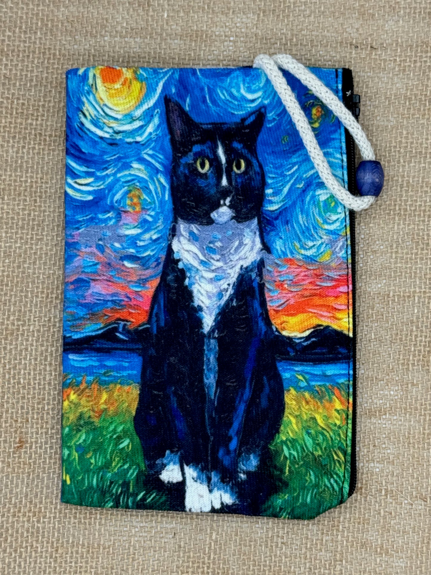 Tuxedo Cat Starry Night | Accessory Bag