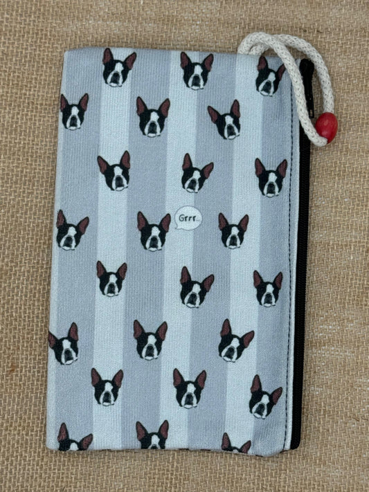 Dog Faces On Striped Background | Accessory Bag